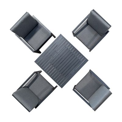 Verstelbare hoogte Buiten Eettafel met fauteuil AJUNION Moderne Aluminium Patio Set