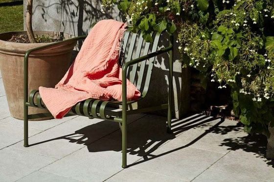 AJUNION Metalen buitemeubilair Achtertuin Patio Stoel Minimalistische stalen loungestoel voor tuin