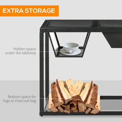Buitentuin 4-in-1 Metalen hout brandende open haard ijs emmer koeler houtskool BBQ grill
