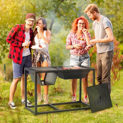 Buitentuin 4-in-1 Metalen hout brandende open haard ijs emmer koeler houtskool BBQ grill