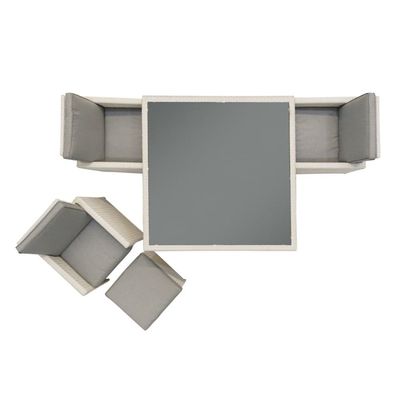 AJUNION PE Rattan Outdoor Eetkamermeubilair Set voor 4 zitplaatsen Compact Tuinmeubilair