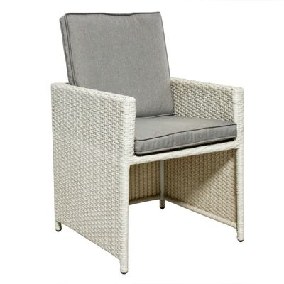 AJUNION PE Rattan Outdoor Eetkamermeubilair Set voor 4 zitplaatsen Compact Tuinmeubilair