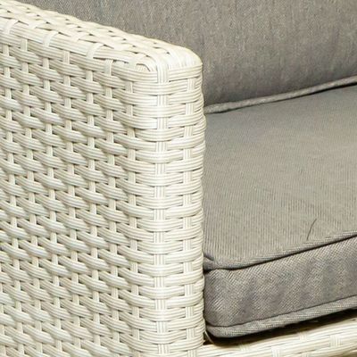 AJUNION PE Rattan Outdoor Eetkamermeubilair Set voor 4 zitplaatsen Compact Tuinmeubilair