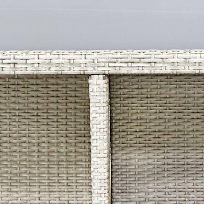 AJUNION PE Rattan Outdoor Eetkamermeubilair Set voor 4 zitplaatsen Compact Tuinmeubilair