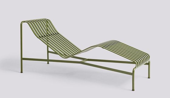 Metalen ligstoelen en zijde tafel voor ontspanning L164,5 x W65,5 x H70cm