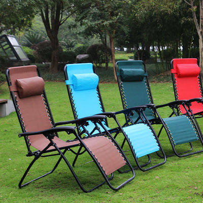 Geen Logo Outdoor Beach Patio Tuin Camping Wandelen Draagbaar Klappbaar Stalen Recliner Chaise Lounge Stoel