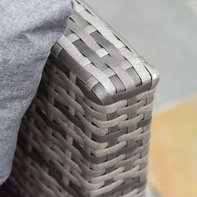 Staalbuisframe 5 stukken Outdoor Patio Meubels Set met PE Rattan stoelen en Ottomans