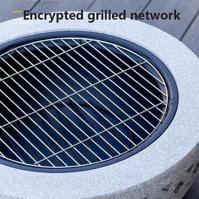 3 in 1 ronde houtkachel houtskool barbecue-grilltafel voor metalen achtertuin