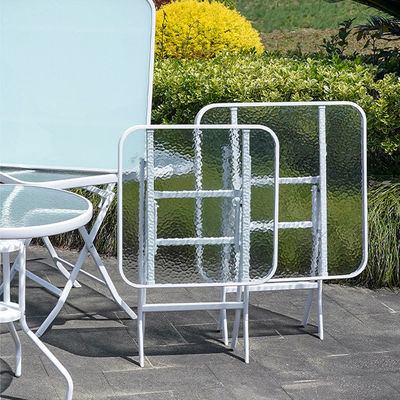 Buitenrestaurant Balkon Cafe Patio Tuin Set Rattan stoel en kleine witte vierkante tafel