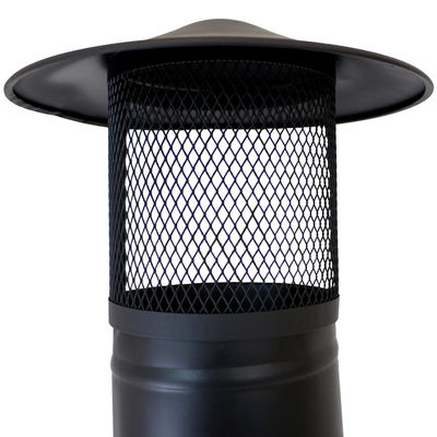 Buiten terras Tuin Camping Staal Hout brandende open haard met Rain Cap Poker Zwart