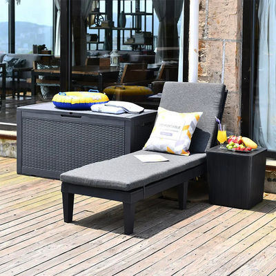 Moderne outdoor strand patio hotel ligstoel met kussen en stapelbaar ontwerp