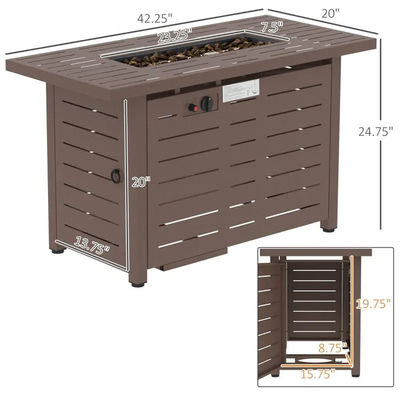 Gestookte buiten binnen terras Tuin rechthoekige propaan gas vuurput Tafel Rookloos