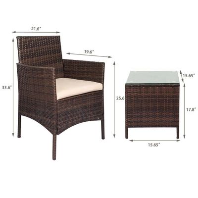 Recreatie Outdoor AJUNION PE Rattan Patio Meubels Set voor Balkon Pool Tuin