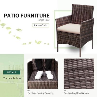 Recreatie Outdoor AJUNION PE Rattan Patio Meubels Set voor Balkon Pool Tuin