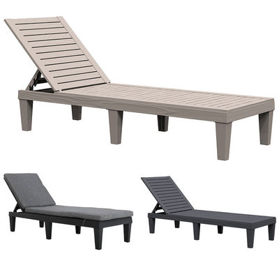 Buitenmeubilair Zonnebed voor zwembad Plastic Stackable Chaise Lounge Chair