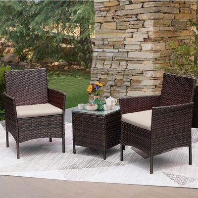 Recreatie Outdoor AJUNION PE Rattan Patio Meubels Set voor Balkon Pool Tuin