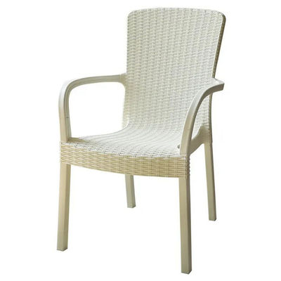 Outdoor High Back Stackable Plastic Armchair voor Villa Patio Tuin Koffie Eetkamer