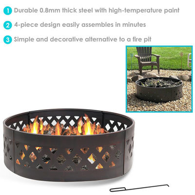 Buitenplaats Tuin Vuur Camping Vuur Pit Ring met Poker 360 Graden Ronde