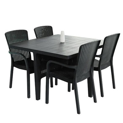 Outdoor High Back Stackable Plastic Armchair voor Villa Patio Tuin Koffie Eetkamer