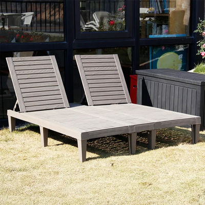 Plastic stapelbare verstelbare ligstoel voor buiten strand patio hotel zwembad