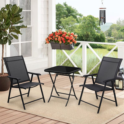 Buitencafé Tuin Balkon Patio Strand Metalen ijzeren opvouwbare fauteuil met postpakket