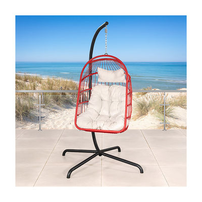 Tuinmeubilair W100xL120xH198cm Patio Swing Plastic PE Rattan Egg Chair Hanging Chair