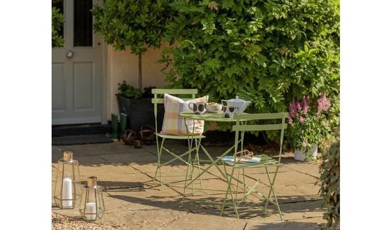 Stylish Metal Steel Tuin Set voor Patio Tuin Cottage W80xD68xH82cm Outdoor Bistro Set