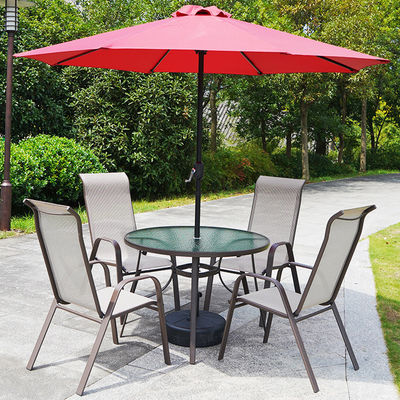 Vrije tijd Buitenmeubelen Metalen Teslin Mesh fauteuil voor tuin Balkon Patio Koffie