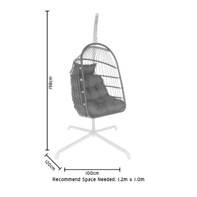 Buitenmeubilair Patio Swing Hanging Egg Chair met staalframe en touwweefontwerp