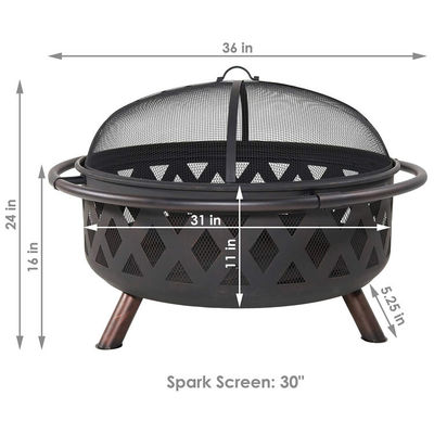 Buitenplaats Tuin Vuur Camping Metalen Vuurput Bowl met Poker en Cover