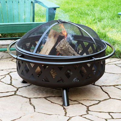 Buitenplaats Tuin Vuur Camping Metalen Vuurput Bowl met Poker en Cover