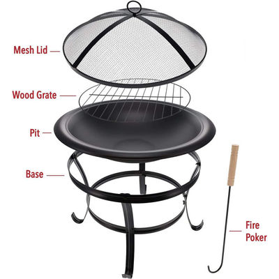 Achtertuin Tuin Camping Vuur Houtskool BBQ Grill Vuur Pit Bowl met aangepast logo