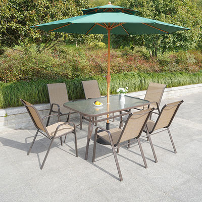 Nordic Metal Glass Top Tafel en stoel voor Outdoor Patio Garden Balkon Cafe Restaurant