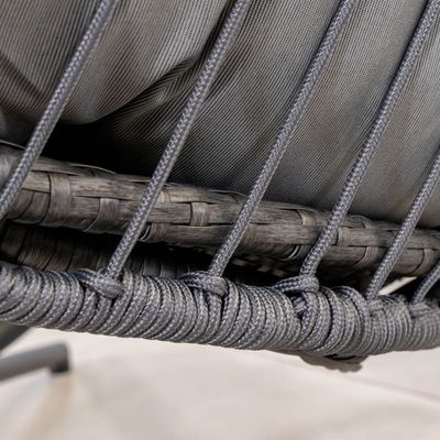 Buitenhangende stoel AJUNION Dubbele stoel Wicker Rattan Ei Patio Schommels met stand