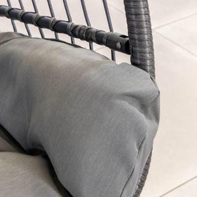 Buitenhangende stoel AJUNION Dubbele stoel Wicker Rattan Ei Patio Schommels met stand