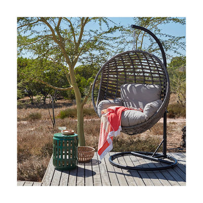 Metalen frame all weather hangende stoel met polyester kussen en tuin eenpersoonsstoel