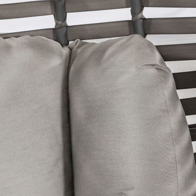 Metalen frame all weather hangende stoel met polyester kussen en tuin eenpersoonsstoel