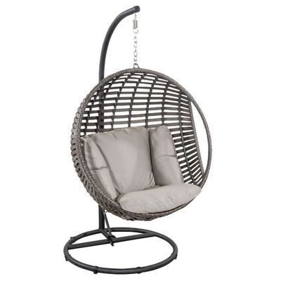 Metalen frame all weather hangende stoel met polyester kussen en tuin eenpersoonsstoel