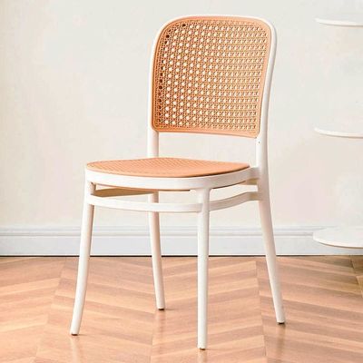 Nordic Stapelbare PP Plastic Rattan Eetstoel voor Outdoor Garden Cafe Restaurant