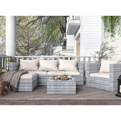 Postverpakking Y AJUNION Wicker Rattan Tuinbank Set Buitenmeubilair Sectie