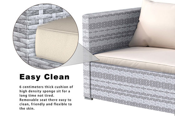 AJUNION Wicker Rattan tuinbank Outdoor Lounge Set 4 stukken met Y Mail Packing