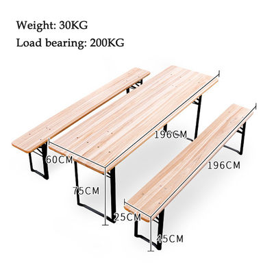 Buiten draagbare patio bar van massief hout rechthoekige opvouwbare tafel en banken stoel set