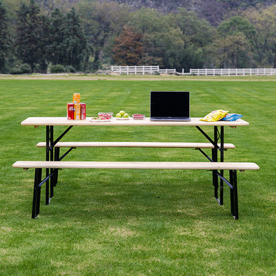 Buiten draagbare patio bar van massief hout rechthoekige opvouwbare tafel en banken stoel set
