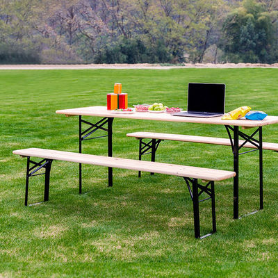 Buiten draagbare patio bar van massief hout rechthoekige opvouwbare tafel en banken stoel set