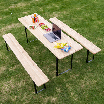 Buiten draagbare patio bar van massief hout rechthoekige opvouwbare tafel en banken stoel set