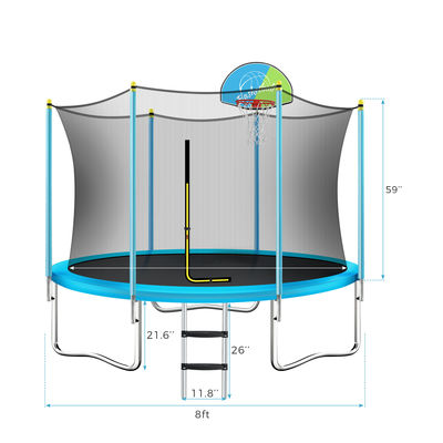 Buiten trampoline park met roestvrij staal frame en 800 lbs max. Gewichtscapaciteit