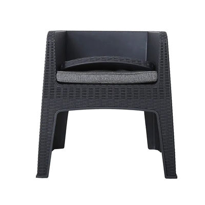 Plastic Cane Stackable Arm Chair voor Outdoor Restaurant Cafe in Villa Patio Garden