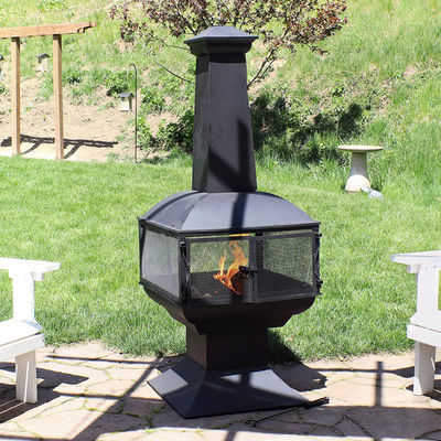 Buitenplaats Achtertuin Tuin Camping Zwaar staal Hout brandende open haard met poker