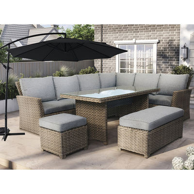 Stoelgrootte L.44 X W.44 X H.41cm AJUNION PE Rattan Tuin Set voor uw buitenruimte