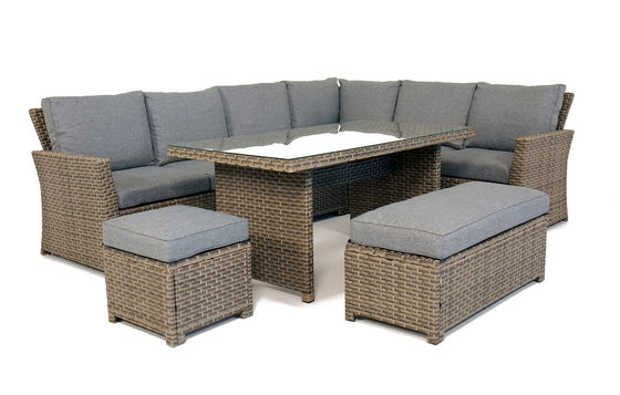 Stoelgrootte L.44 X W.44 X H.41cm AJUNION PE Rattan Tuin Set voor uw buitenruimte